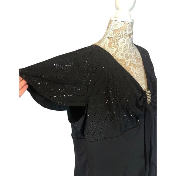 Dressbarn plus collection formal 2 piece outfit black short sleeves  size 24 - Picture 7 of 13